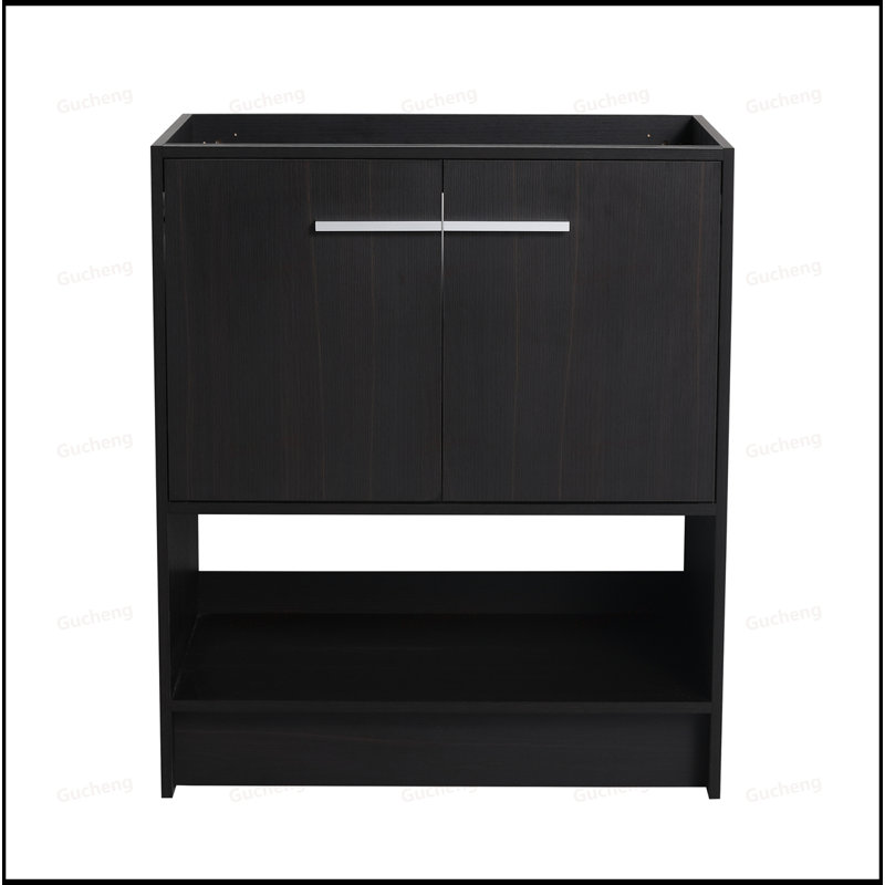 30"Bathroom Vanity Excluding Sink, Black, 29"