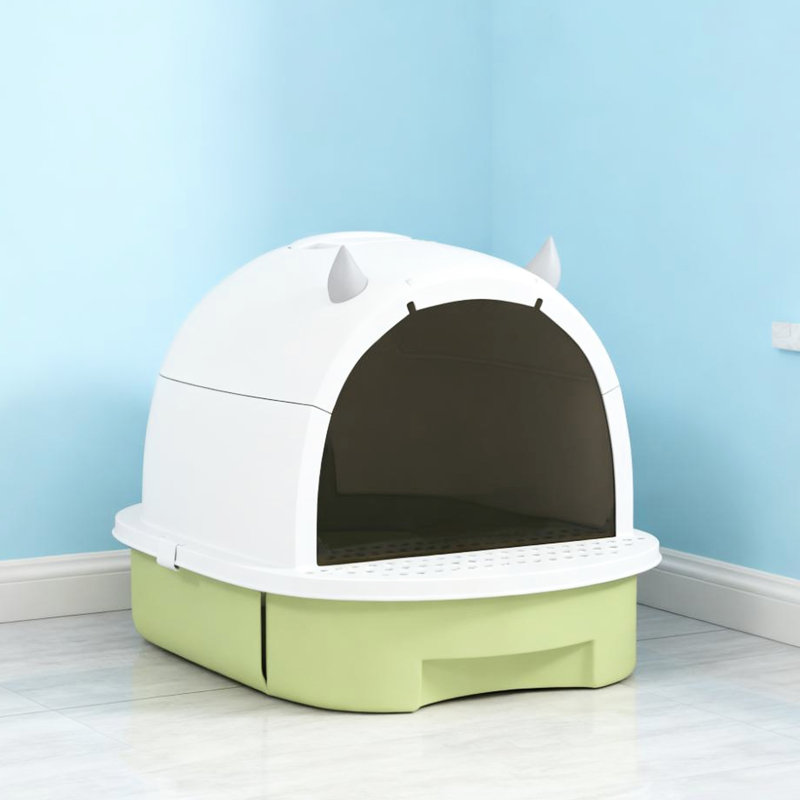 Litière pour chat couverte, porte à rabat, sacs de désodorisation, intimité pour les chats, nettoyage facile, rétention, gestion des odeurs, réduction des fuites, aucun assemblage requis