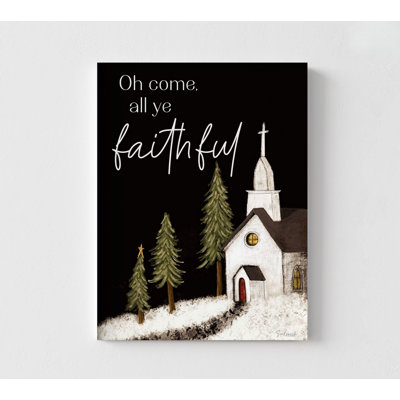 «All Ye Faithful» par Soulspeak and Sawdust, décoration de maison de la Nativité, affiche d'ornement de cheminée de Noël, cadeau de Noël pour maman, art de Jésus-Christ