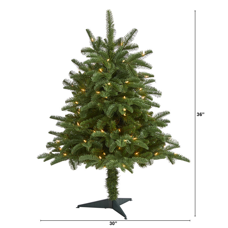 Lighted Artificial Spruce Christmas Tree, 3' H