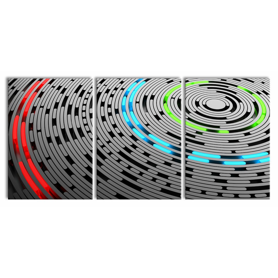 3-tlg. Leinwandbilder-Set Abstrakte Schallplatte Love Music