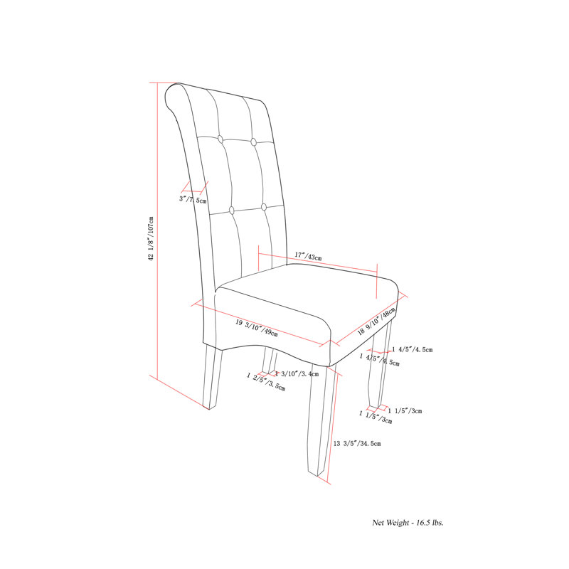 Satin Cream Faux Leather Upholstered Parsons Side Chair, High Back