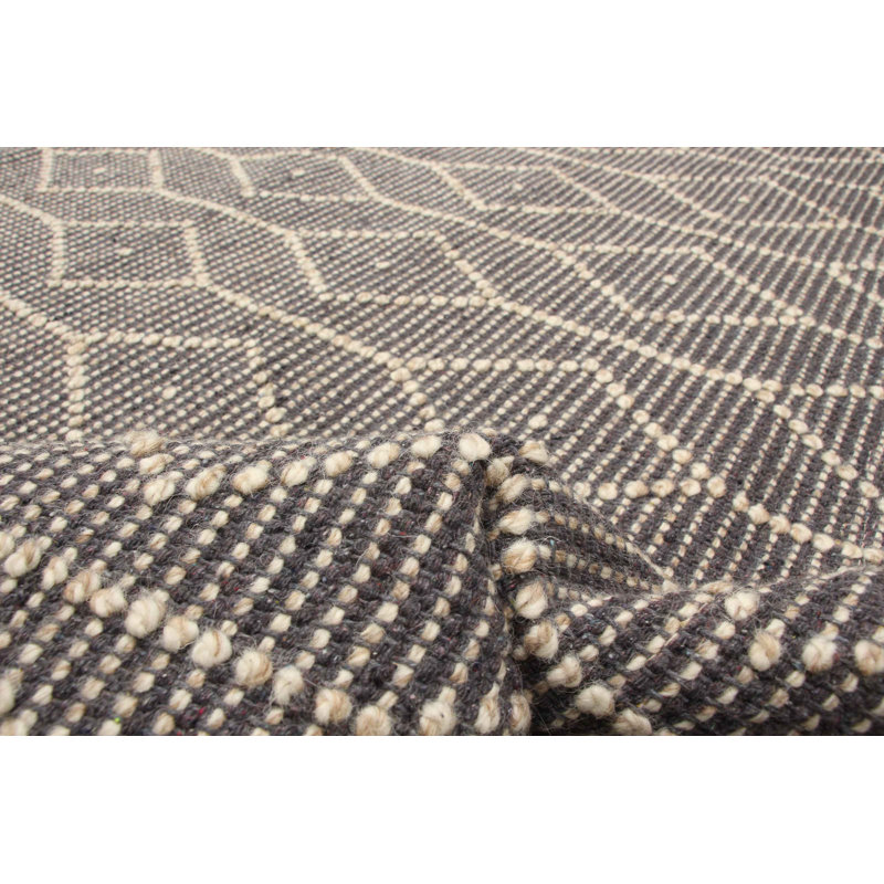 Tapis gris nouvel âge en laine de conception unique 6 pi 0 po x 9 pi 3 po Iagulli
