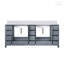 Meuble-lavabo double 84 po X P 22 po D, avec plateau en marbre de Carrare-1791354670