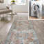 Tapis en chenille vieilli / bleu lavable à la machine avec motif de chenille et de bleu foncé Heinfried-92296335