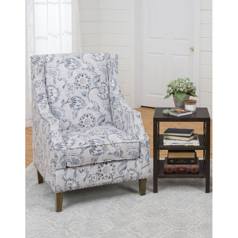 Fauteuil en polyester 71,12 cm de large Crownover, Ardoise florale