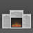 59'' W White Fireplace Heater TV Stand With Open Shelves & Timer