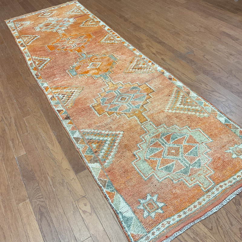  Handmade Turkish Oushak Wool Runner