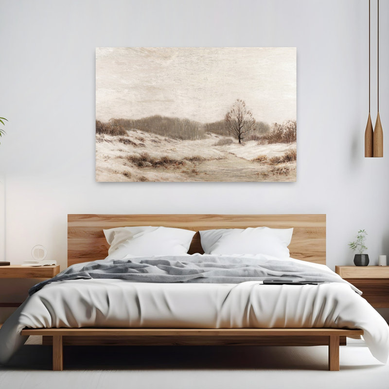 Paysage d'hiver abstrait froid, H 60 po x l 40 po