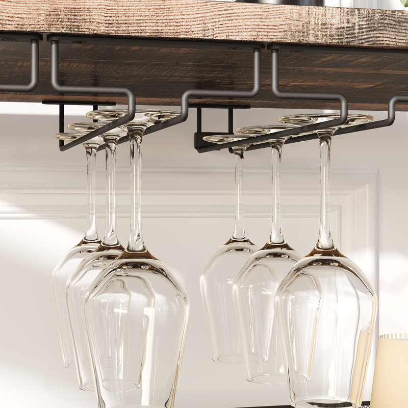 Armoire à vin avec support amovible, porte en filet et pieds réglables, rangement pour boissons alcoolisées à 3 niveaux