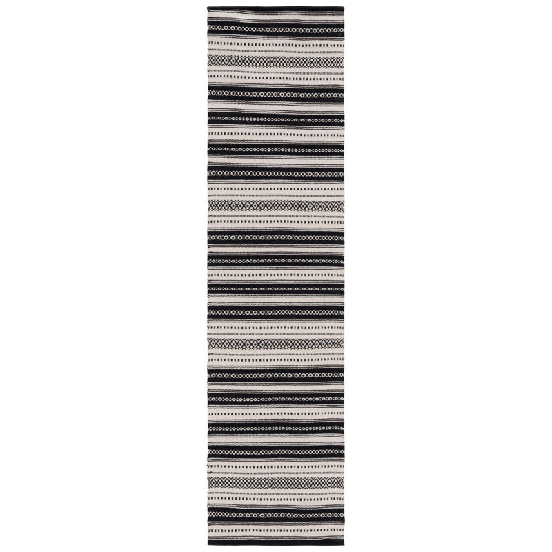 Danille Flat Weave Cotton Striped Rug, Runner 2'3" x 9'