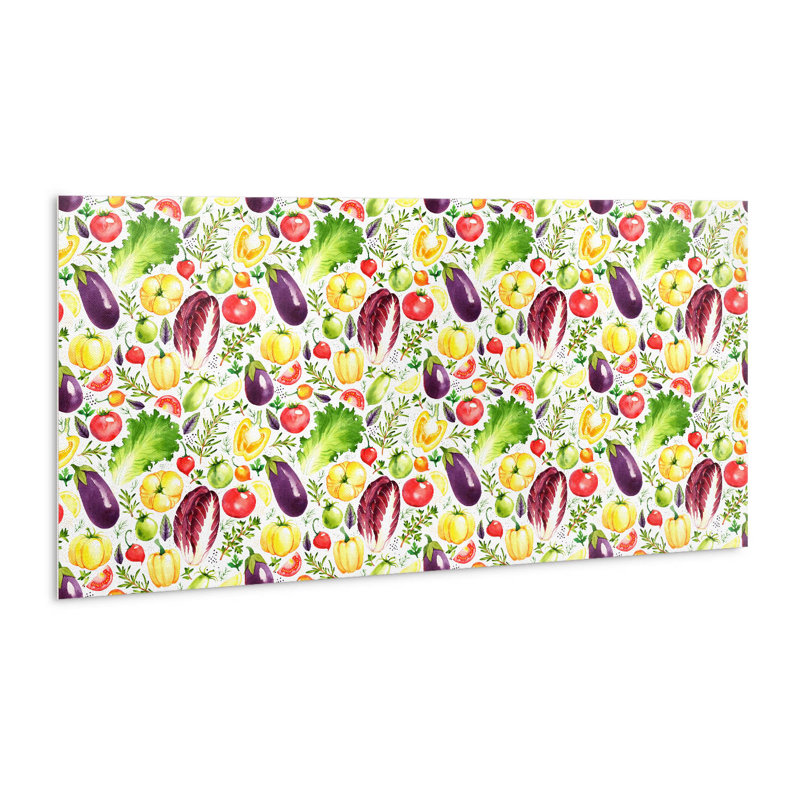 Self Adhesive Vinyl Splashback Wall Panel Sticker Tile Peel Stick 100x50 cm Colorful vegetables