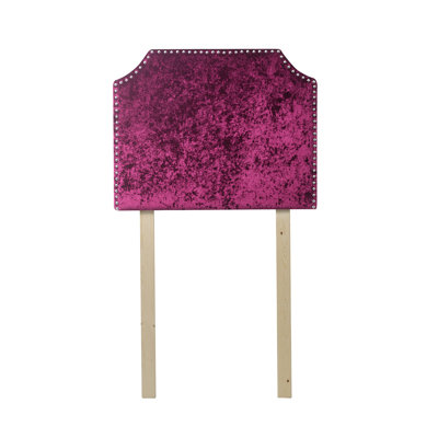 Bevel Tacked Plush Headboard With Legs - Velvet Crush Champagne Pink