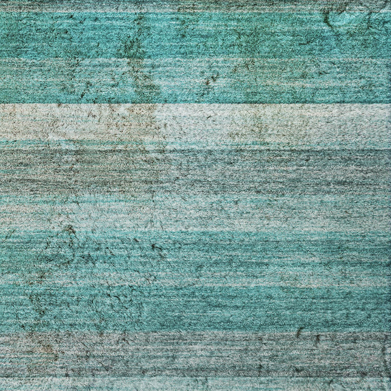 Premium Machine Washable Dream Shag ADS535 Striped Rug, 2'3" x 7'6" Runner, Teal