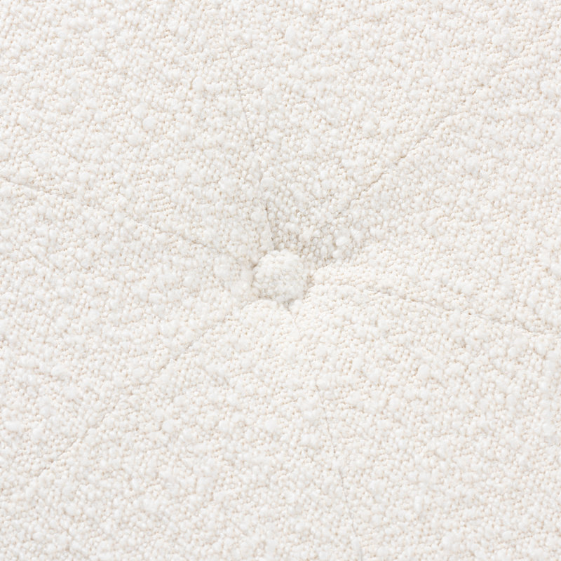 Repose-pieds Sky avec repose-pieds en tissu crème et finition noyer brun, H 17,99 po x l 19,15 po x P 19,15 po, Crème, crème