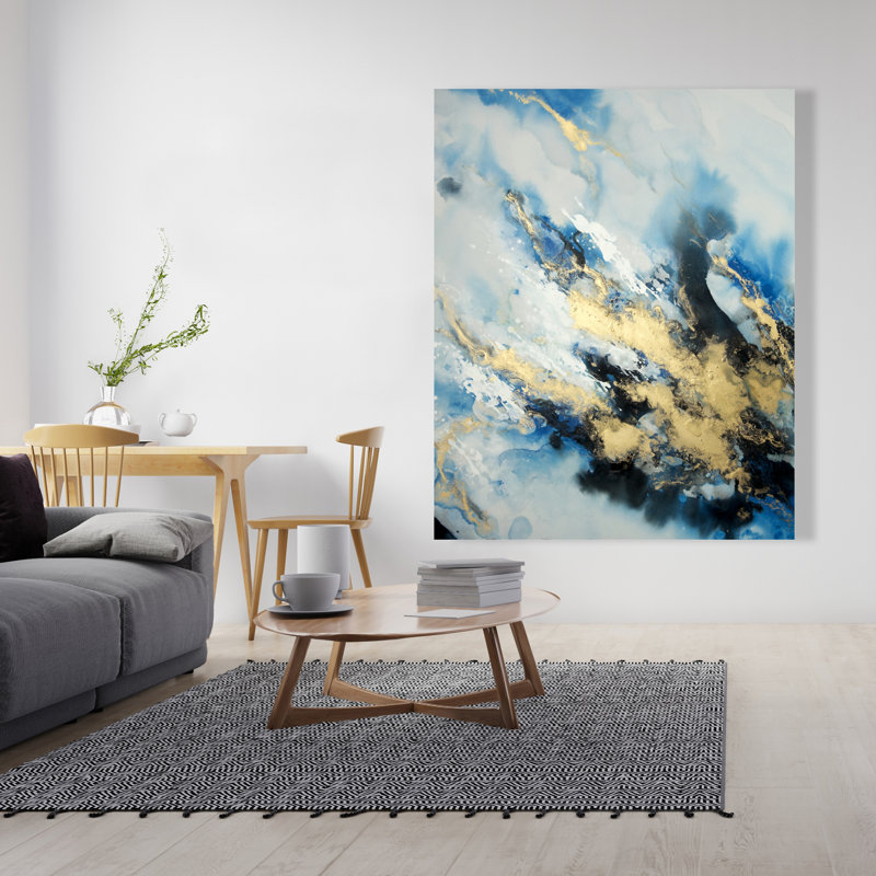 Marbre bleu - toile abstraite moderne pour la décoration intérieure