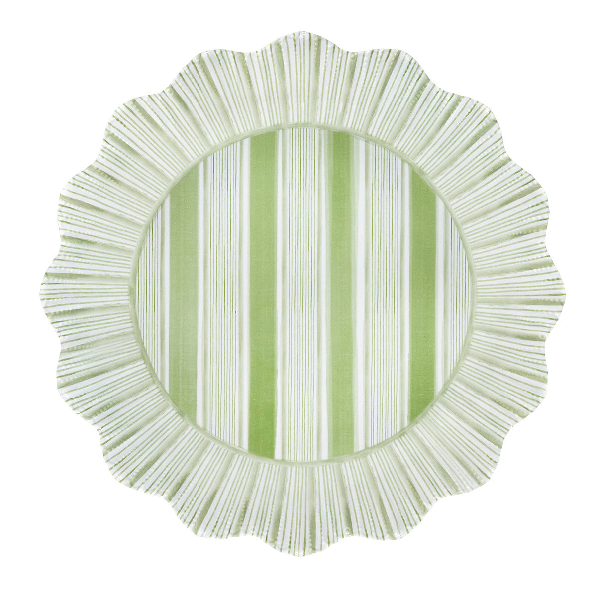Cabana Stripe Melamine Dinner Plates, Seagrass/Ocean/Sunshine/Coral