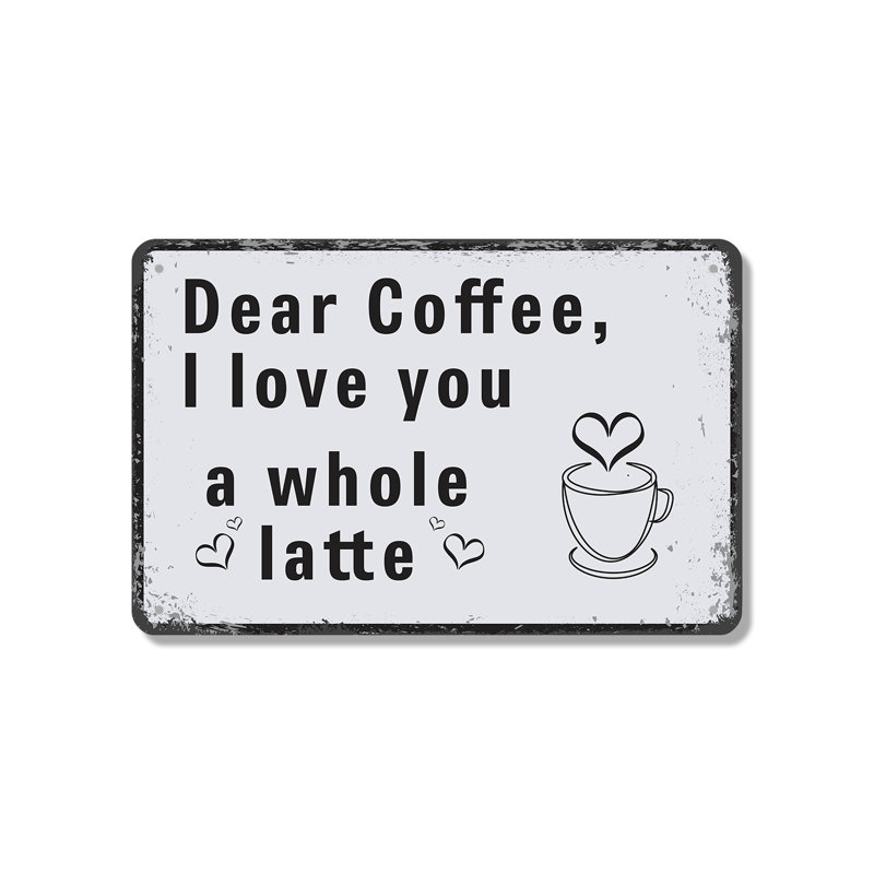 Enseigne fantaisie en aluminium 18 po x 24 po Coffee