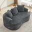 Causeuse luxueuse moderne, revêtement en chenille grise, compacte et confortable pour le salon