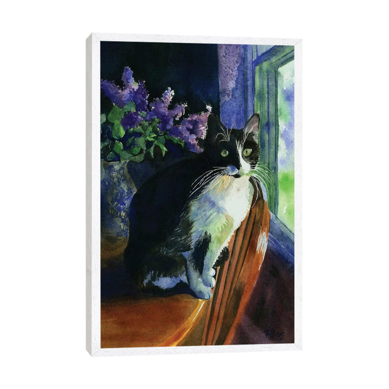 Tuxedo Garden by Rachel Parker - Painting on Canvas, 66.04cm H x 45.72cm W x 3.81cm D, White Framed