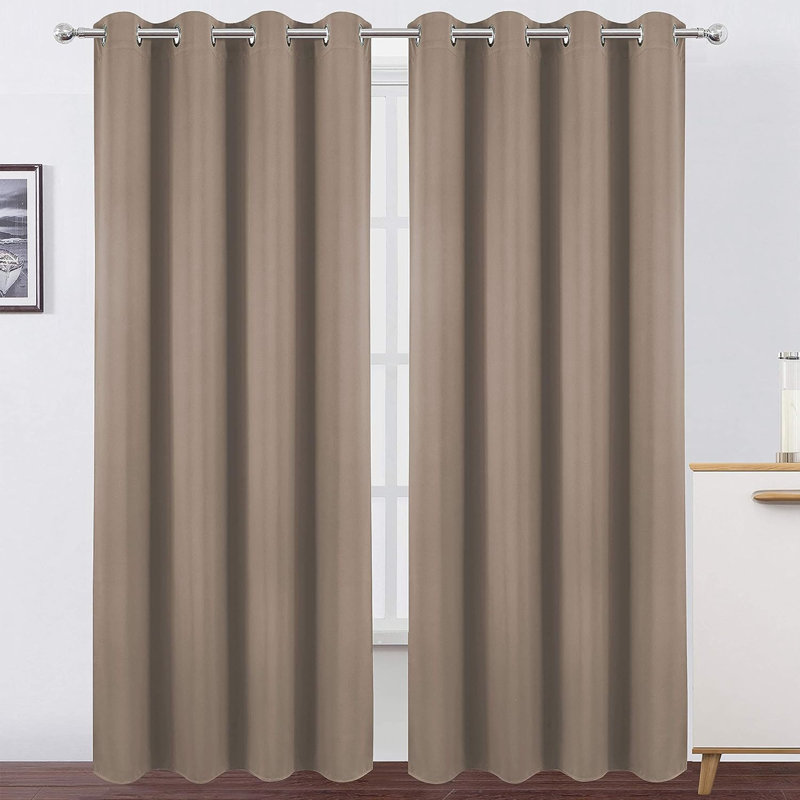Erfried Blackout Curtain Pair, 52" W x 63" L, Cappuccino