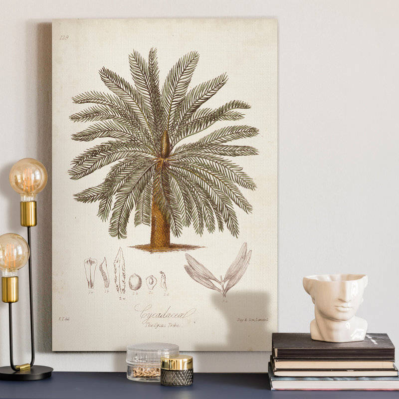 « Antique tropical Palm I », reproduction d’art sur toile tendue, H 48 po x l 32 po x P 1 po
