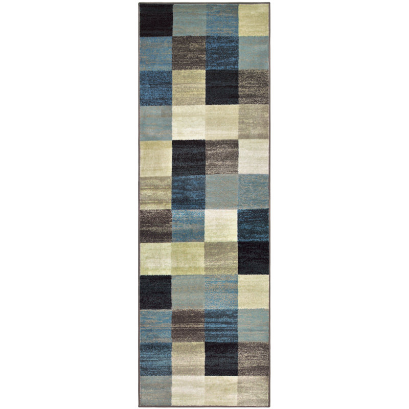 Churchton 100% Polypropylene Contemporary Geometric Power-Loomed Runner, Runner 2'6" x 8'