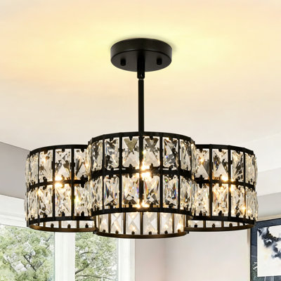Lustre tambour 4 lumières à longueur réglable