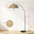 67" Rattan Arched Floor Lamp With Remote Control, Dimmable Bulb Included