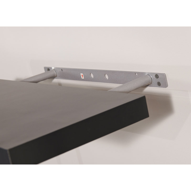 Tablette flottante Drumheller, H 1,5 po x l 24 po x P 10 po, Noir, noir, noir, noir
