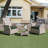 Water-Resistant Green Outdoor Seat Cushions, 3'' Thick, Set of 4-1672490658
