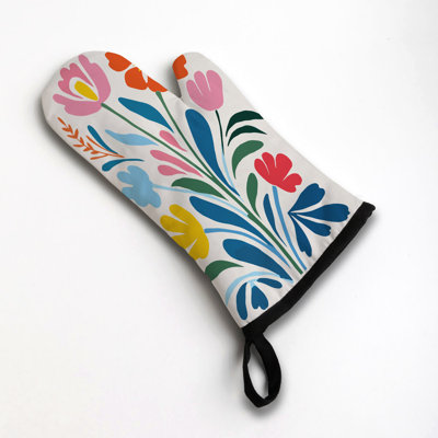 Delicate Blooms Oven Mitt Cotton Twill
