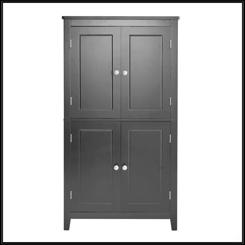 Elegant Bathroom Floor Storage Cabinet, Black