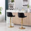 Tabouret de bar chromé à hauteur réglable avec repose-pieds chromé et base pivotante, ensemble de 2