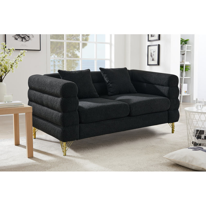 Causeuse Chesterfield 60 po, Ours en peluche noir