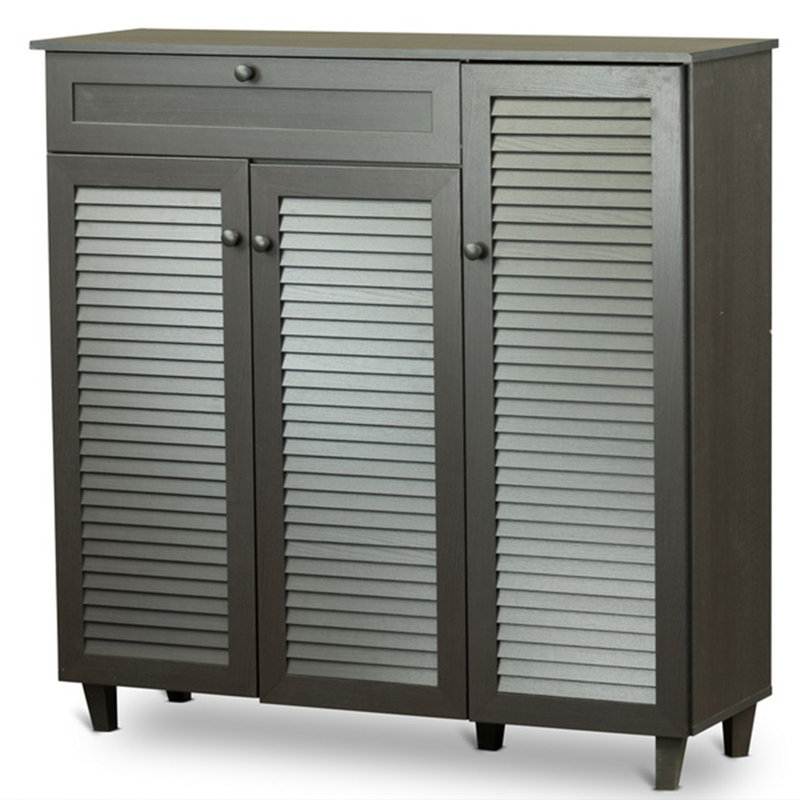 Andrew 10 Pair Shoe Storage Cabinet with 3 Doors & 1 Drawer, 45.16" H X 45.16" W X 14.32"D
