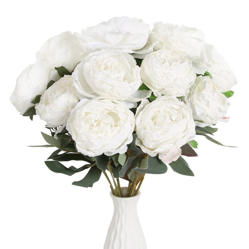 Arrangement floral bouquet de pivoines rétro, Blanc