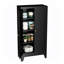 Armoire de cuisine 47,3 po en métal noir avec tablettes réglables