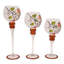 Set of 3  Autumn Robin Candle Holders