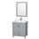 Meuble-lavabo simple autoportant avec comptoir en quartz et armoire à pharmacie Sheffield
