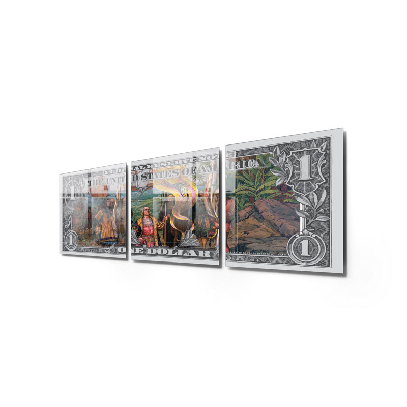 3 Piece No Frame Print on Glass, 60cm H x 60cm W x 0.4cm D