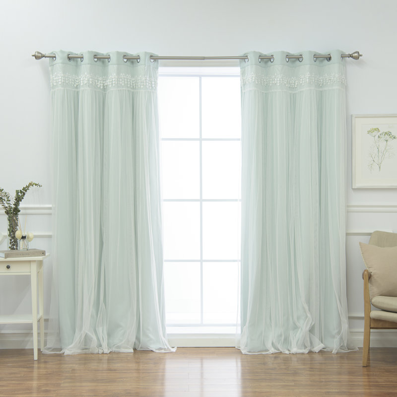 Loar Room Darkening Thermal Curtain Panels, Mint, 52" W x 84" L