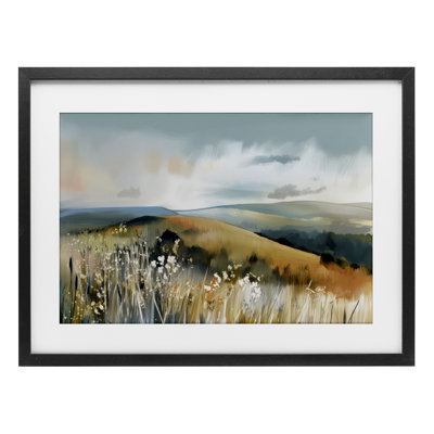 Coastal Expressions Landscape Framed Print Under Glass, design by Elara Yasna