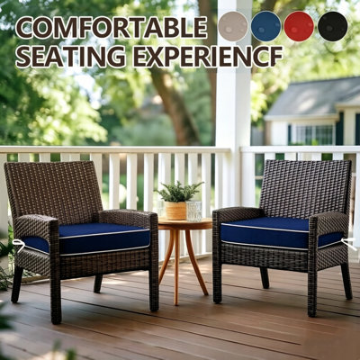 Patio Chair Cushions 20 x 20 x 4 Inch Waterproof Outdoor Seat Cushions for Patio Furniture Set of 2,blue