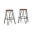 Tabouret industriel en métal avec siège en bois massif, pieds en épingle à cheveux et repose-pieds Simeon-74397261-97656724-97656726
