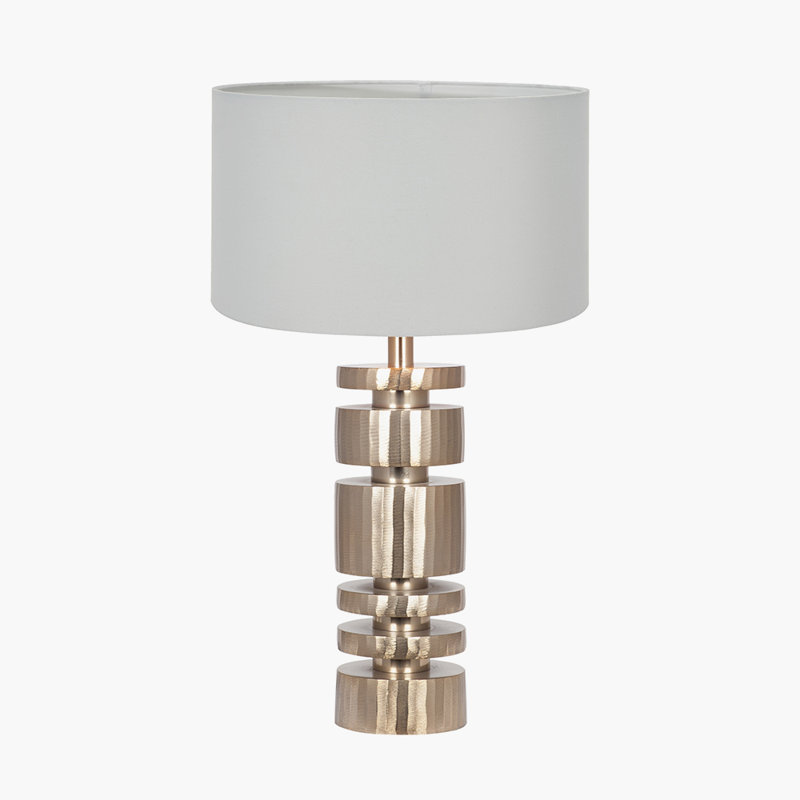 Metal Table Lamp, 24.01" H x 13.78" W x 13.78" D, White, Gold
