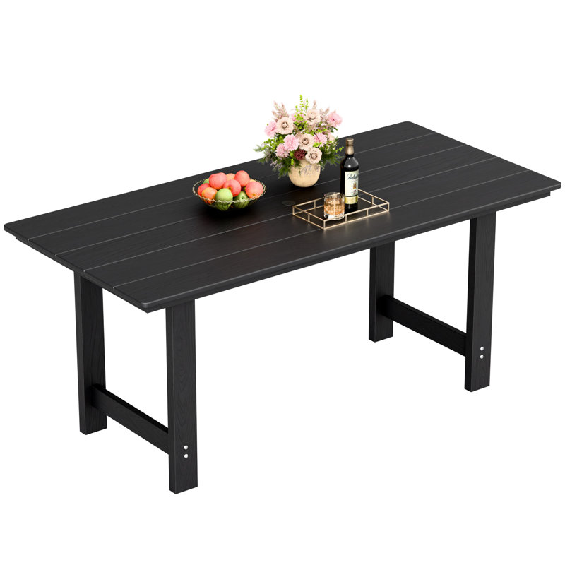 Outdoor Dining Set HDPE Rectangular Patio Table
