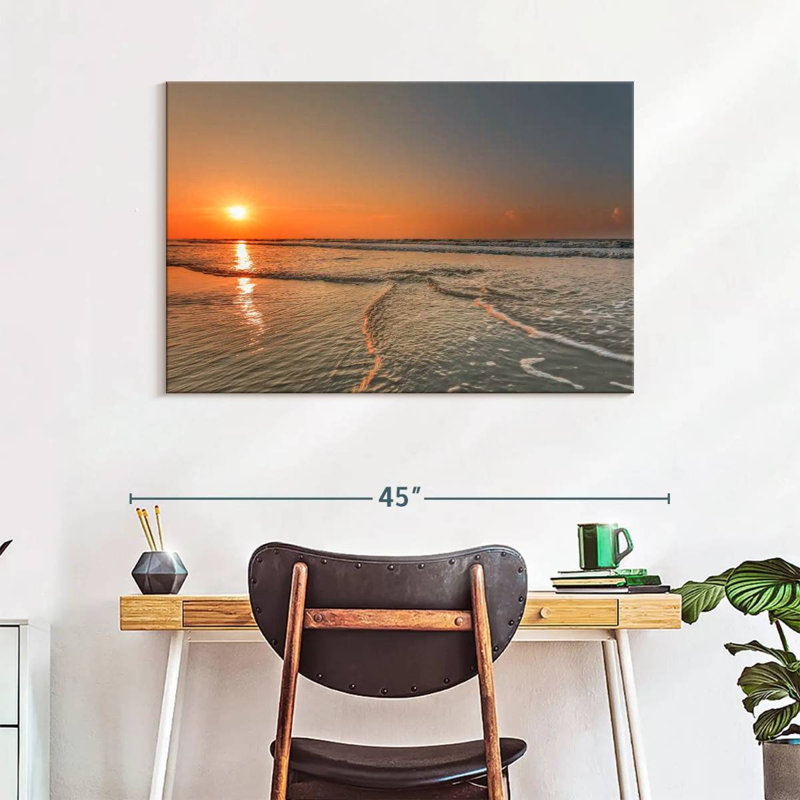 Coucher de soleil sur la plage de Gillard Hilton Head, H 26 po x l 39 po