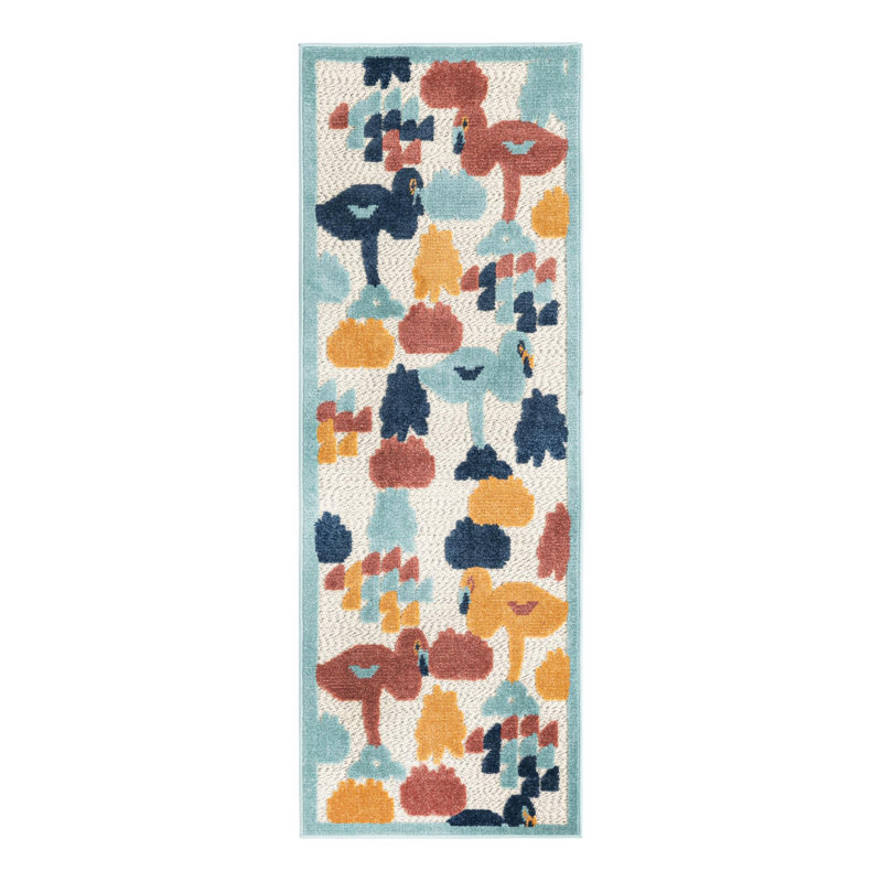 Medway Indoor/Outdoor Rug White, Runner 2' x 6'