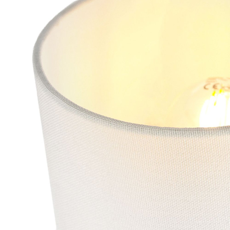 16cm Linen Drum Lamp Shade, White